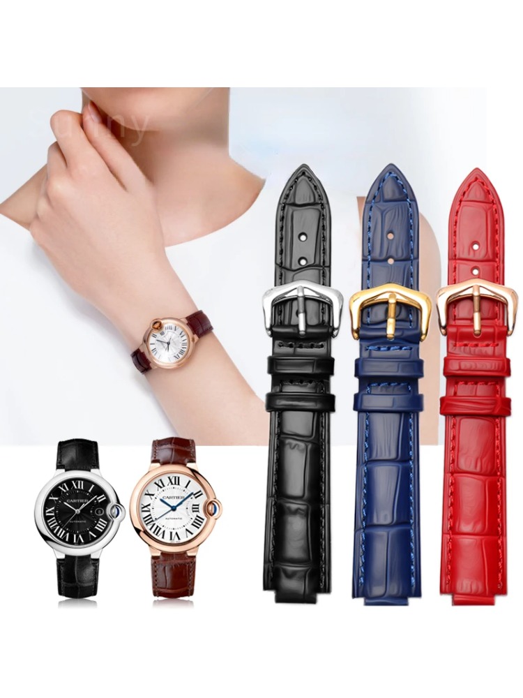 Genuine Leather Watch Strap fo - Cartier Watch Ballon Bleu review and price