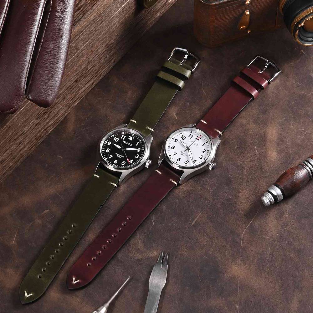 WOCCI Oil Wax Leather Watch St - Suede Strap Watch review and price